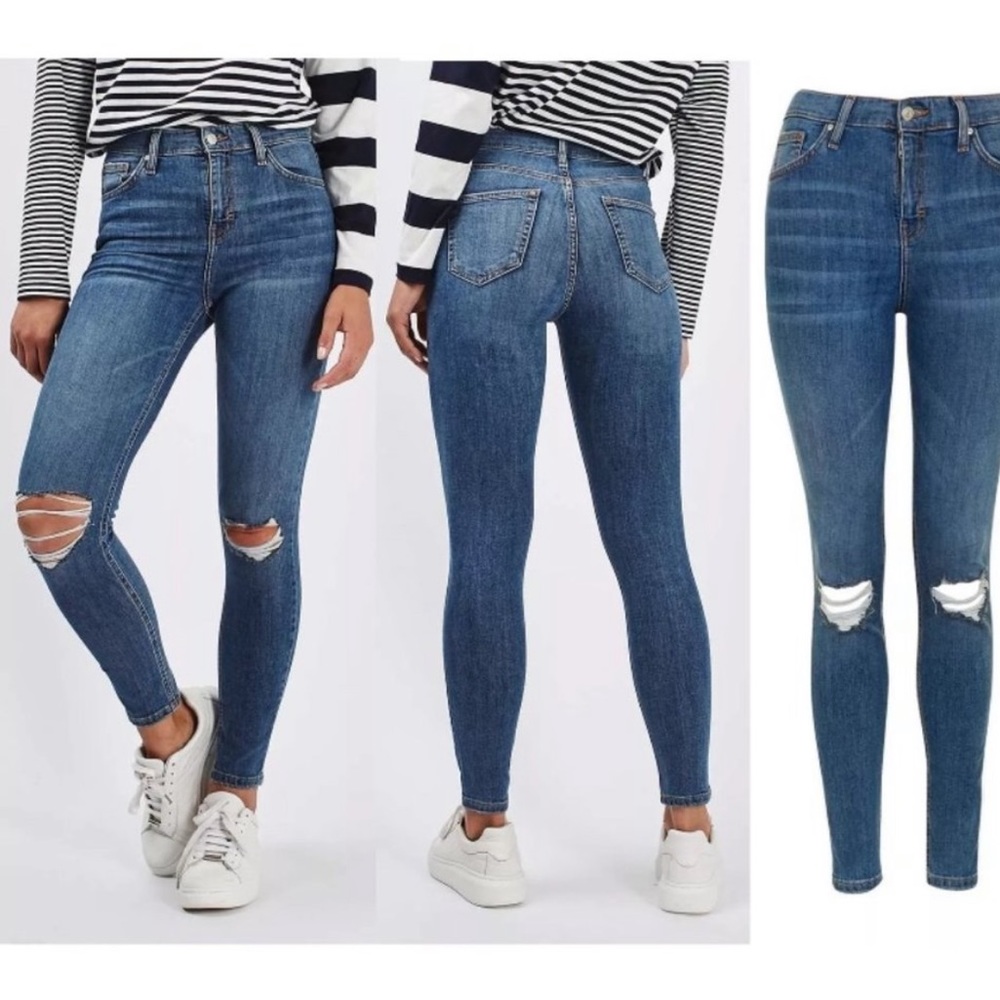 Classic Blue Distressed Women's Jeans
